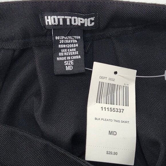 NEW Hot Topic Pleated Cheer Skirt Juniors Medium M Black Mini Tennis Goth FF12D - Picture 4 of 6